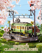 Robotime Sakura Journey Tram 3D Wooden Puzzles with LED Lights Home Decor Gift for Adults Women Girls