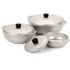 Imusa 3Pieces Colombian Cast Aluminum Caldero or Dutch Oven Set with Lid
