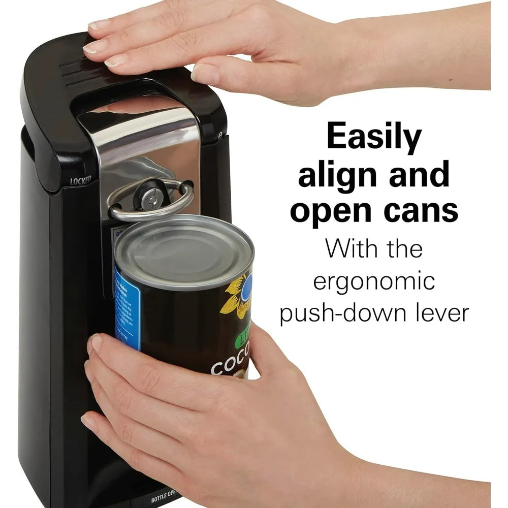 Hamilton Beach Smooth Touch Electric Automatic Can Opener Easy Push Down Lever Eliminates Sharp Edges Opens All Standard-Size