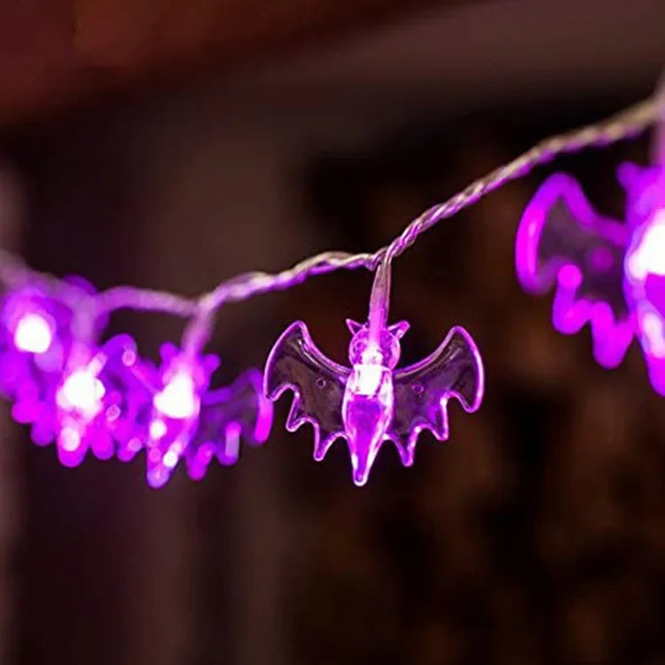 Halloween Led Lights String Twinkle Party Festoon Light Decoration Skull Pumpkin Bat Outdoor Lights Garland Street Portable