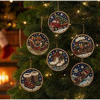 Christmas Diamond Painting Kit DIy Christmas Wooden Ornaments Xmas Snowman Reindeer Hanging Decor Relaxing Project Holiday Gifts