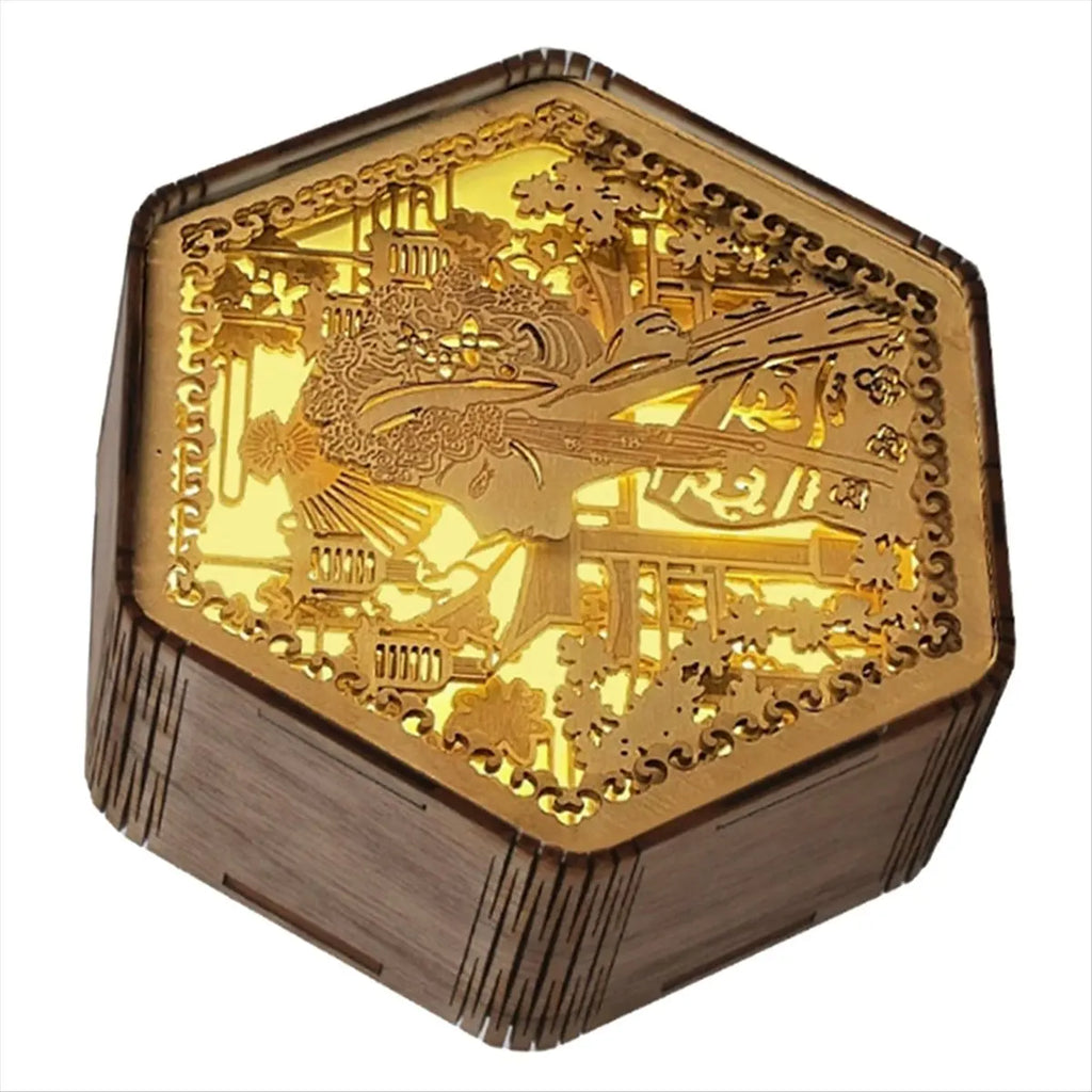 Creative Christmas Gifts Wooden Carving Lamps, Gifts, Cultural Crafts, Bedside Table Decorations, Desk Lamp