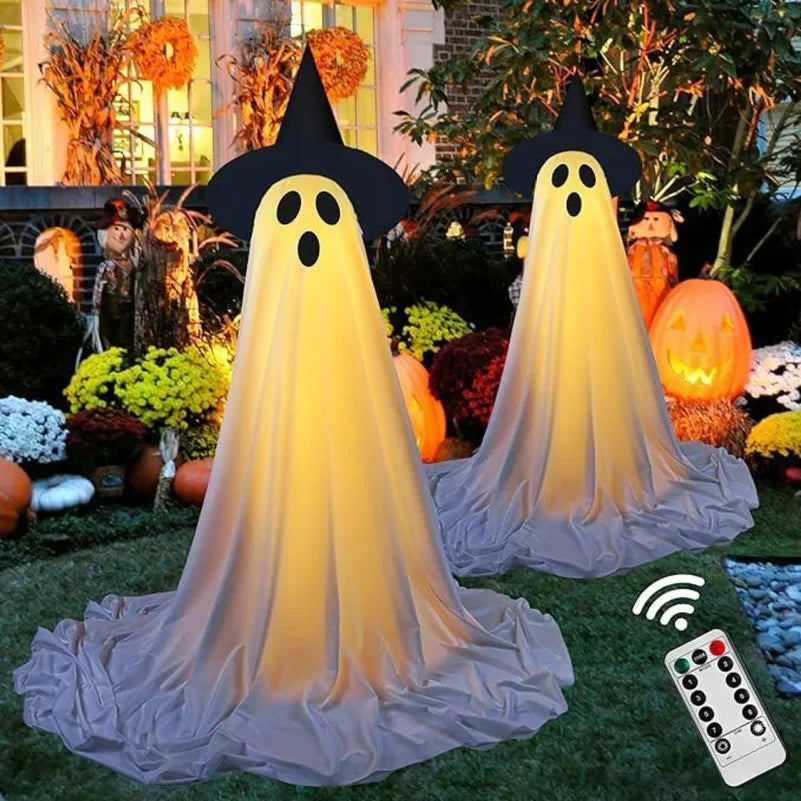 Halloween Ghost Hanging with String Lights Spooky Ghost Lighted Spooky for Home Indoor Garden Yard Lawn Party Prop Decorat