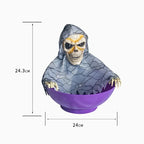Halloween Skeleton Hand Candy Bowl with Light Up Red Eyes Spooky Sound Effects for Haunted House Party Decoration  ﻿