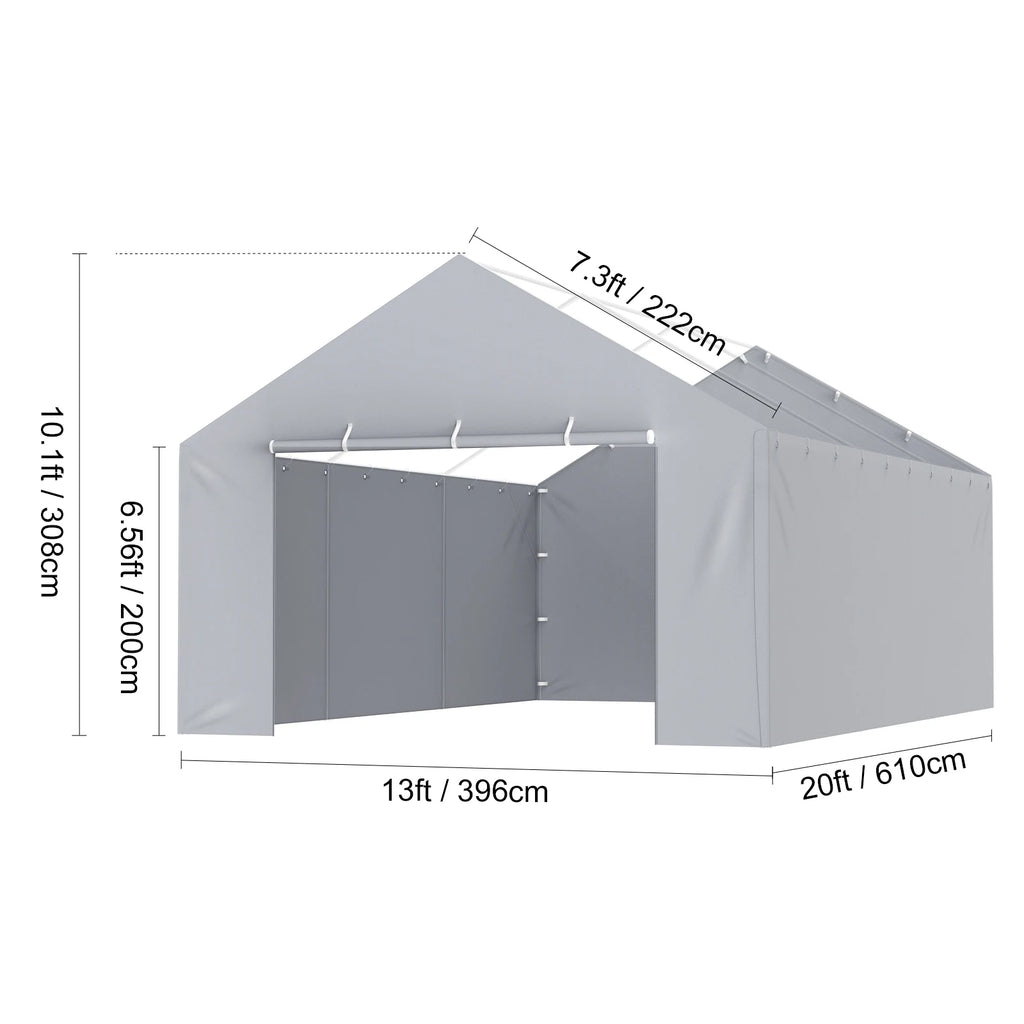 SucceBuy Carport Replacement Canopy Cover Garage Top Tent Shelter Tarp Heavy-Duty Waterproof & UV Protected （Frame Not Include）