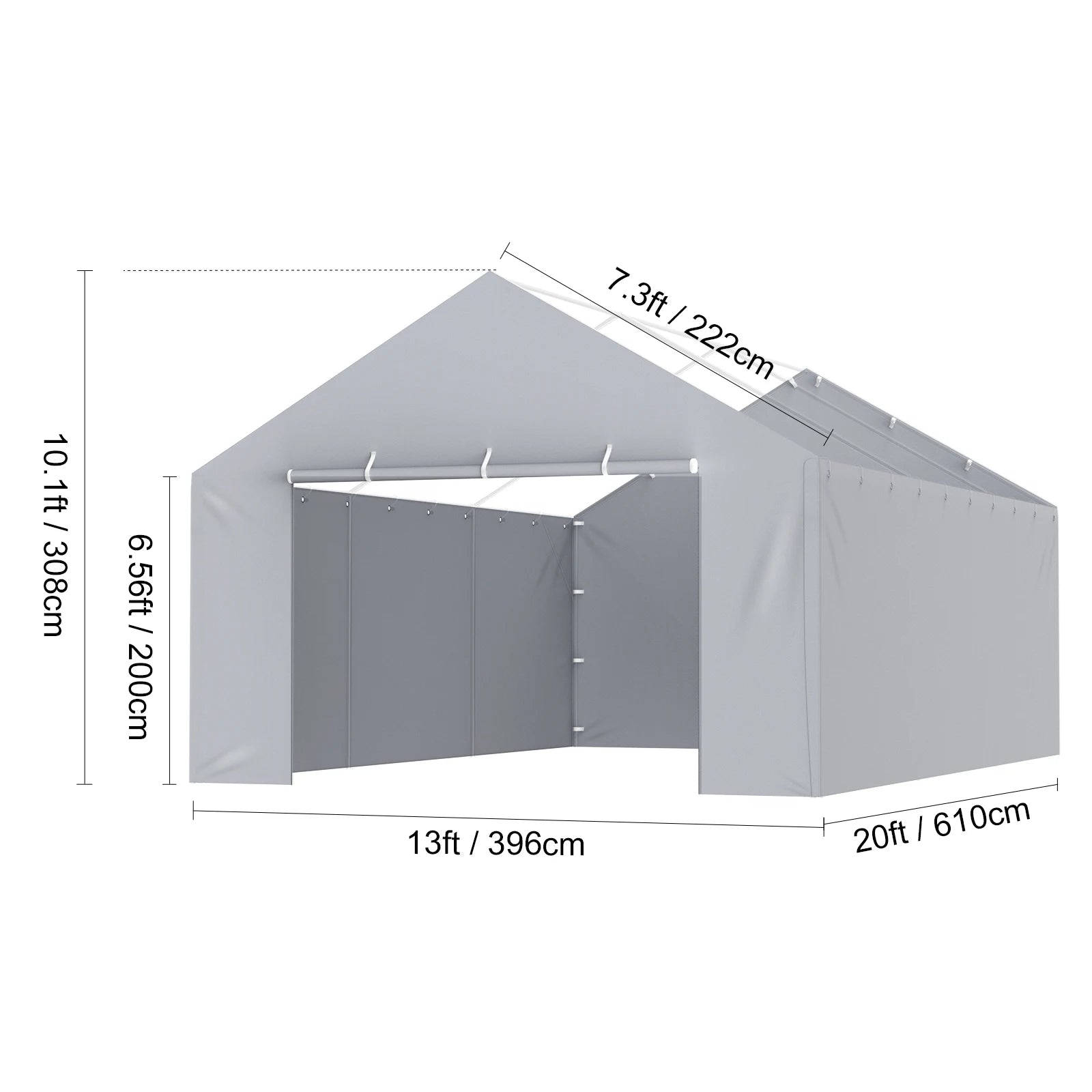 SucceBuy Carport Replacement Canopy Cover Garage Top Tent Shelter Tarp Heavy-Duty Waterproof & UV Protected （Frame Not Include）