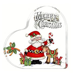 Christmas Atmosphere Heart Acrylic Ornament Desktop Decoration Transparent Stand