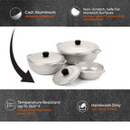 Imusa 3Pieces Colombian Cast Aluminum Caldero or Dutch Oven Set with Lid