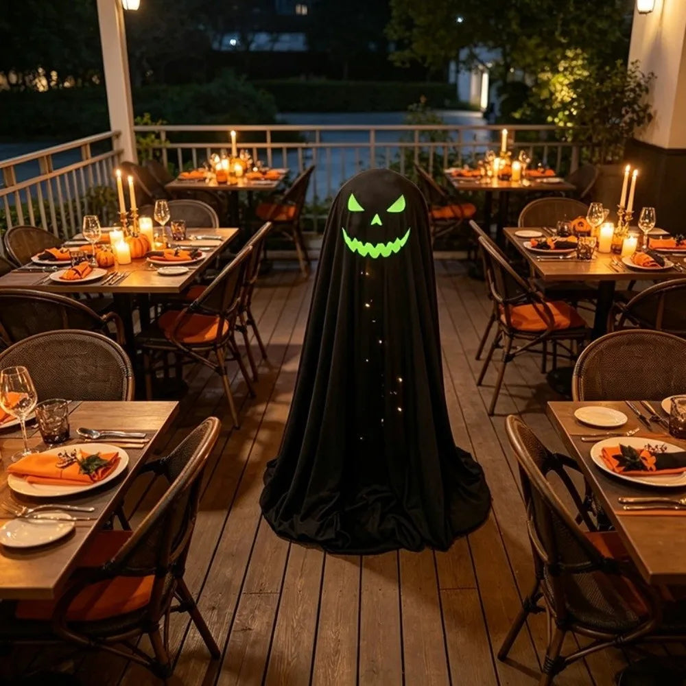 Luminous Halloween Standing Ghost Decor Adjustable Gothic Outdoor Light-up Ghost ED Lights Soft LED Lights Halloween Decor Prop