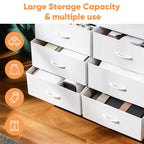 JHK Dresser Children's Wardrobe For Bedroom With 8 Fabric Drawers Storage Cabinet Steel Frame Assembly Closet For Home Furniture