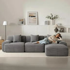 107in Modular Sectional Sofa with Ottoman L-Shape Deep Seat Corduroy Memory Foam No Assembly Living Room Furniture Custom
