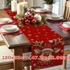 New New Year Christmas Table Runner Snowman Santa Claus Christmas Tablecloth Navidad Gift Elk Table Decor Christmas Party