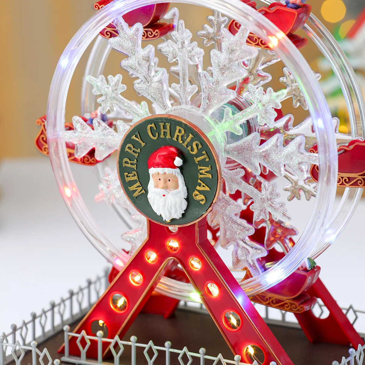 Christmas Shine Ferris Wheel Music Box Desktop Ornament Living Room Bedroom Store Display Window Festive Atmosphere Decoration