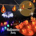 Halloween Led Lights String Twinkle Party Festoon Light Decoration Skull Pumpkin Bat Outdoor Lights Garland Street Portable