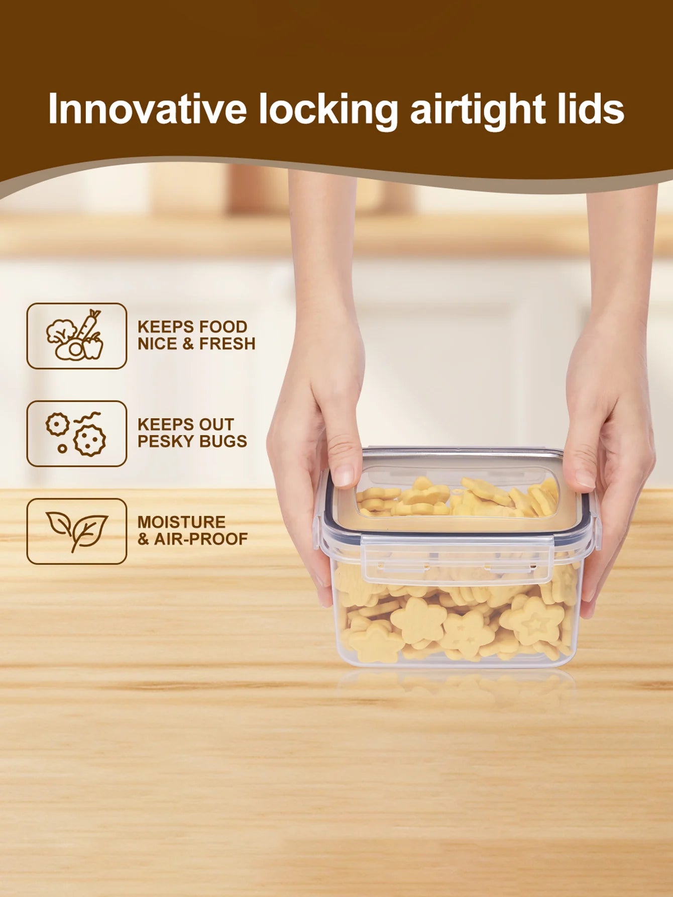 48pcs, Sealed Food Storage Containers with Lids, Plastic Kitchen Pantry, Dry Cargo Jars of Lactose, Grain, Flour, Sugar, Labeled