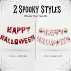 Halloween Ceiling Hangings: Skeletons, Mummies, Bloodstained Handprints, Bat Garlands. Kids Halloween Home Decor