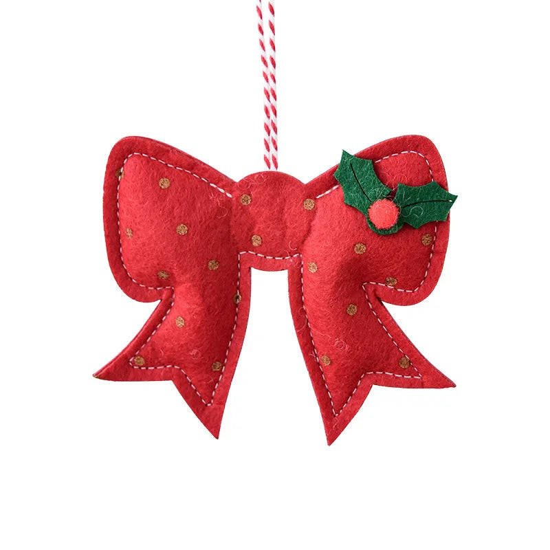 Christmas Ornament, Xmas Bow Santa Snowman Hanging Decoration, for Christmas Tree Decoration, Home Decoration, Festive Party.