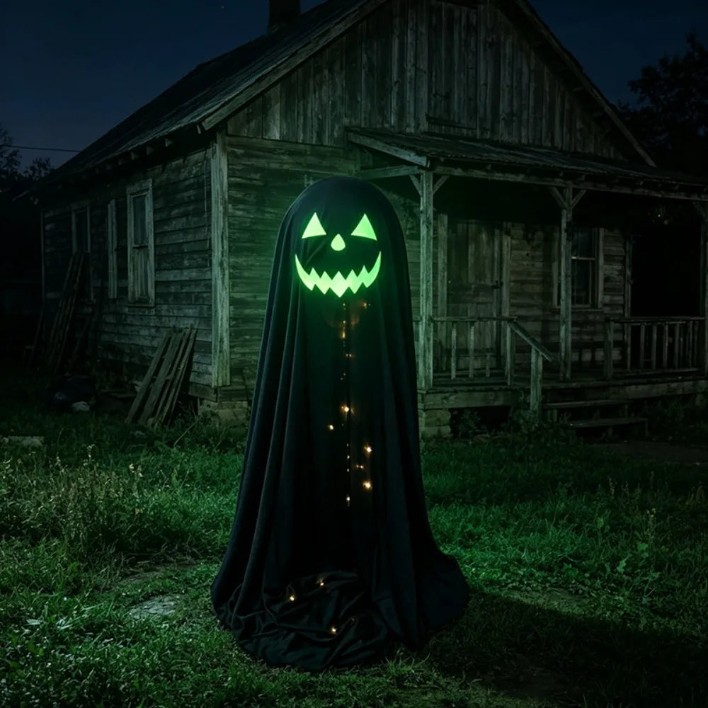Luminous Halloween Standing Ghost Decor Adjustable Gothic Outdoor Light-up Ghost ED Lights Soft LED Lights Halloween Decor Prop