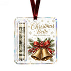 Christmas Cartoon Snowman Elk Santa Claus Acrylic Money Holder Merry Christmas Tree Hanging Ornaments Xmas Tree Pendant Gifts