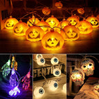 Halloween Led Lights String Twinkle Party Festoon Light Decoration Skull Pumpkin Bat Outdoor Lights Garland Street Portable