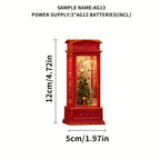 Christmas Phone Booth Lights Santa Claus Snowman Gifts Window Scene Ornament Christmas Party Decortion Xmas Party Home