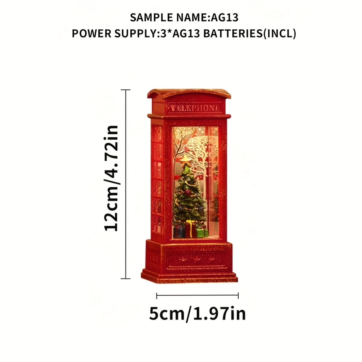 Christmas Phone Booth Lights Santa Claus Snowman Gifts Window Scene Ornament Christmas Party Decortion Xmas Party Home