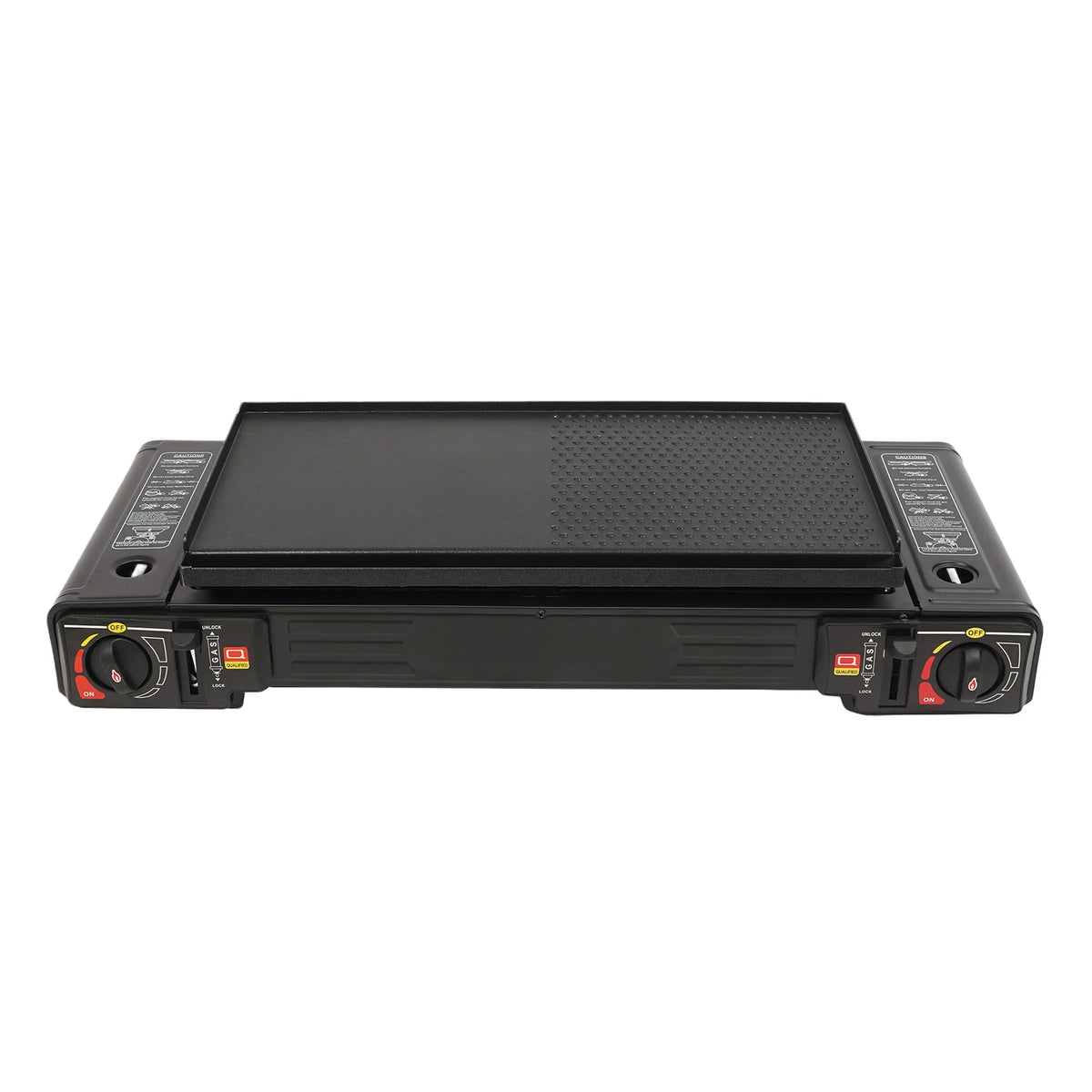 Portable Dual-Burner Camping Stove with Carrying Case 2500W Power Per Burner Ideal for Outdoor Cooking Picnics Camping Trips