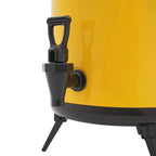 10L Stainless Steel Insulated Beverage Dispenser, Yellow Round Tabletop Drink Server with Spout, Hot & Cold Drink Dispenser