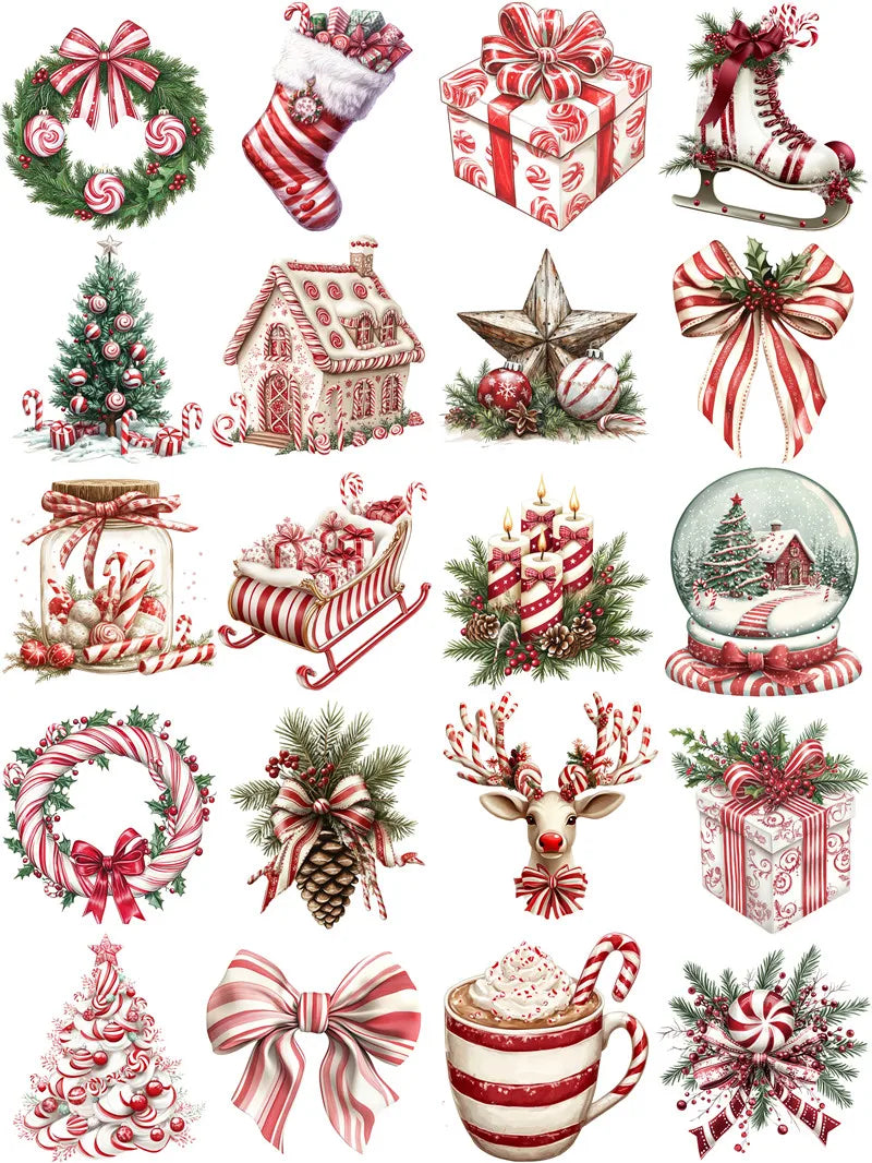 Christmas objects Stickers Crafts And Scrapbooking stickers kids toys book Decorative sticker DIY Stationery