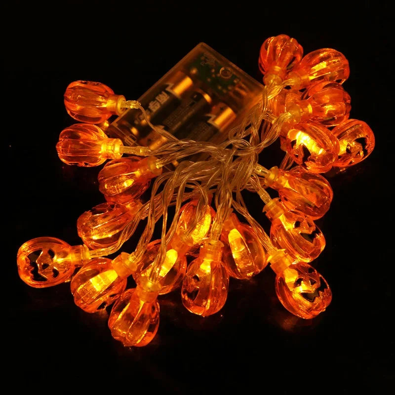 Halloween Led Lights String Twinkle Party Festoon Light Decoration Skull Pumpkin Bat Outdoor Lights Garland Street Portable