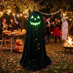 Luminous Halloween Standing Ghost Decor Adjustable Gothic Outdoor Light-up Ghost ED Lights Soft LED Lights Halloween Decor Prop