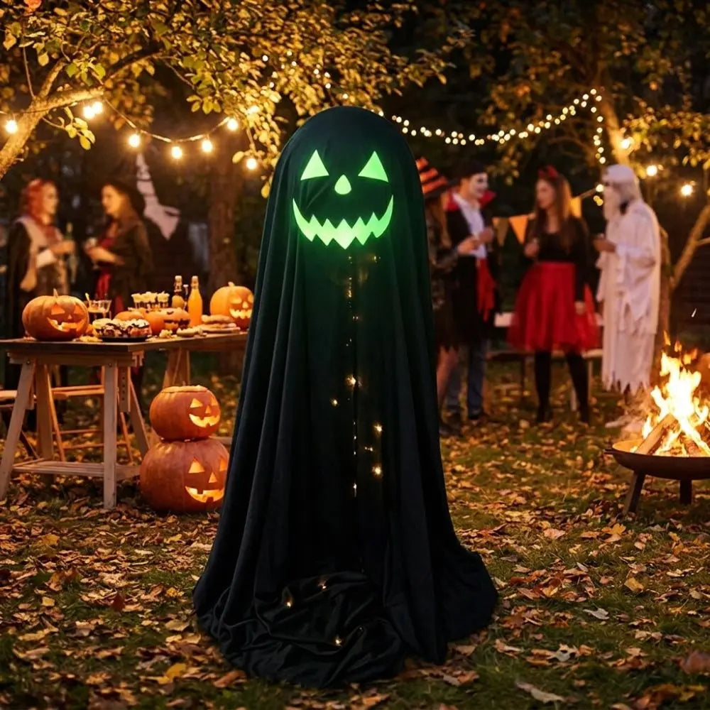 Luminous Halloween Standing Ghost Decor Adjustable Gothic Outdoor Light-up Ghost ED Lights Soft LED Lights Halloween Decor Prop