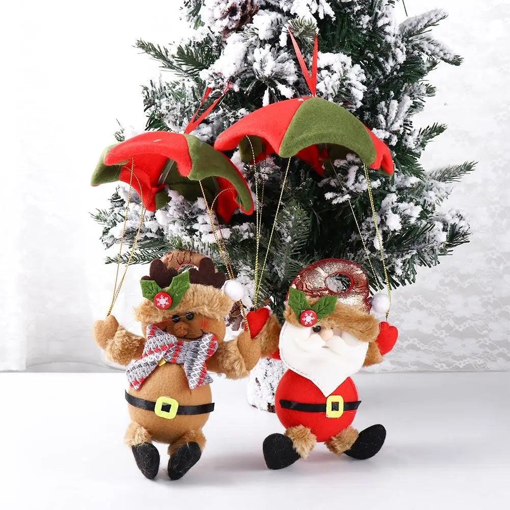 Navidad Snowman Xmas Hanging Ornament Santa Claus Parachute Pendant Christmas Decoration