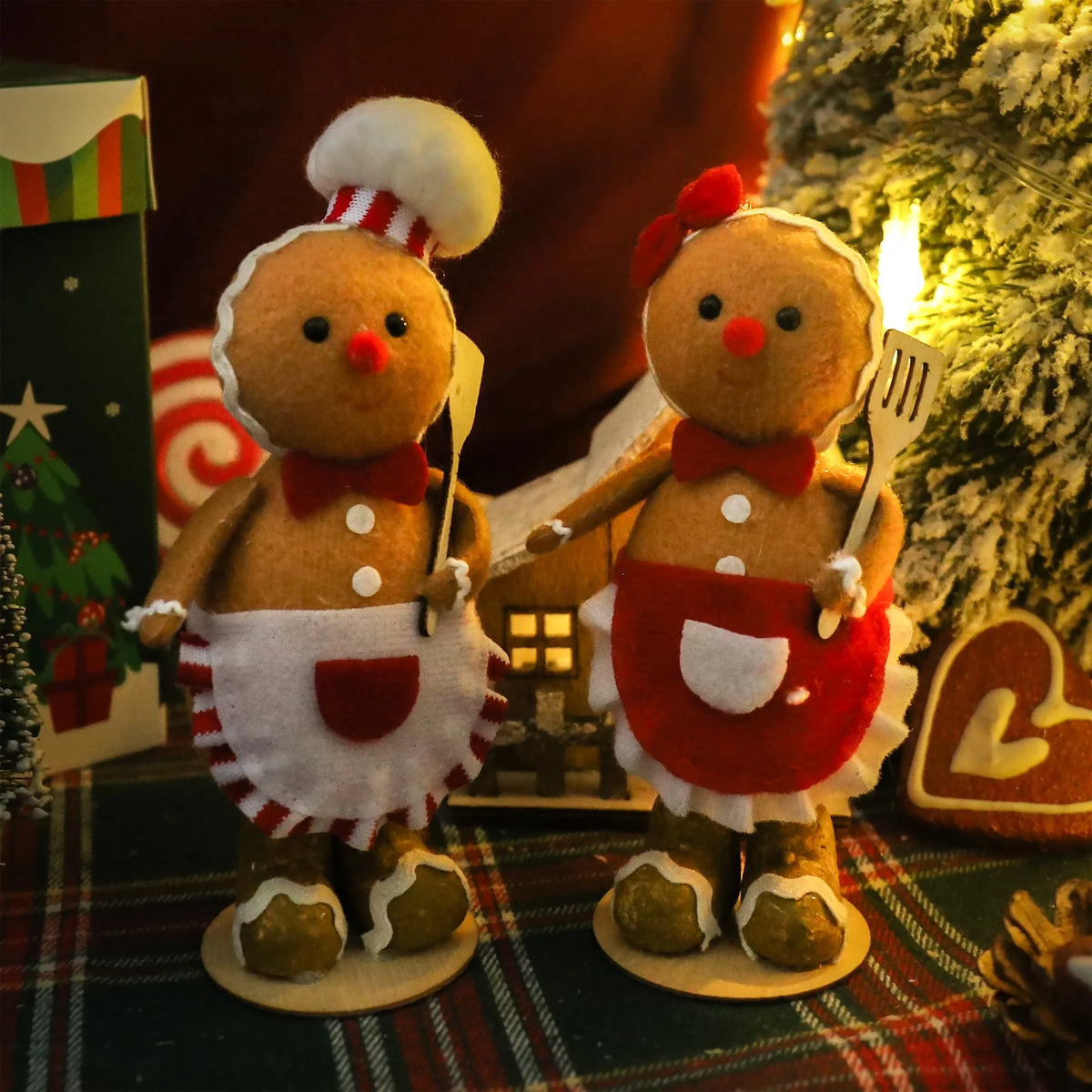 Christmas Chef Gingerbread Man Desktop Ornament for New Year Party Home Supply Decor Holiday Xmas Gift Decoration