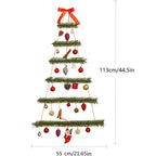 Christmas Tree Wall Decoration Glowing LED Red Bow Snowman Pine Cone Festive Home Indoor Hanging Accessory Set
