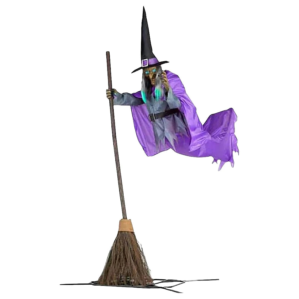 Halloween Decoration Flying Witch with Scary Sounds & Lights Large Hanging Luminous Soundmaking Bar House Horror Decoration