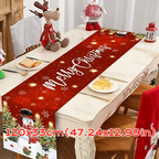 New New Year Christmas Table Runner Snowman Santa Claus Christmas Tablecloth Navidad Gift Elk Table Decor Christmas Party