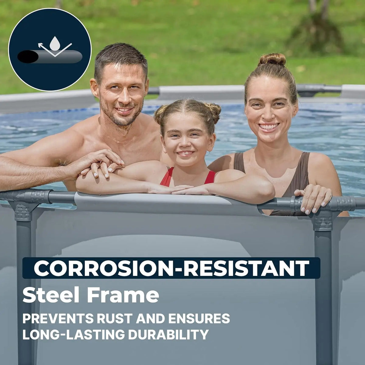 Steel Pro MAX  Above Ground Pool, Round Metal Frame Outdoor Swimming Pool Set with Filter Pump, Ladder, and, Custom