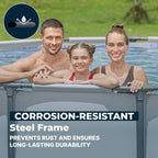 Steel Pro MAX  Above Ground Pool, Round Metal Frame Outdoor Swimming Pool Set with Filter Pump, Ladder, and, Custom