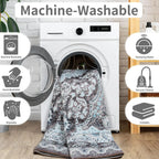 Area Rugs for Living Room, Machine Washable Vintage Rug, Non-Slip Low Pile Throw Rugs with Rubber Backing Washable Carpet