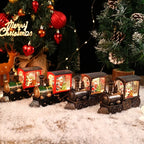 Christmas Gift Christmas Crystal Ball Ornaments LED Lights Train Santa Claus Merry Christmas Decoration for Home Party Xmas