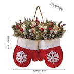 Christmas Gloves Wreath with Light with Light Design Wreath Hanging Ornaments for Christmas Indoor Outdoor Wall Decor