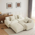 107in Modular Sectional Sofa with Ottoman L-Shape Deep Seat Corduroy Memory Foam No Assembly Living Room Furniture Custom