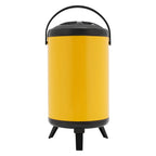 10L Stainless Steel Insulated Beverage Dispenser, Yellow Round Tabletop Drink Server with Spout, Hot & Cold Drink Dispenser