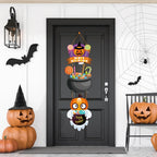 Halloween Paper Hanging Sign Spooky Pumpkin Witch Ghost Front Door Hanger Welcome Sign DIY Halloween Party Decoration 2023