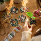 Christmas Diamond Painting Kit DIy Christmas Wooden Ornaments Xmas Snowman Reindeer Hanging Decor Relaxing Project Holiday Gifts