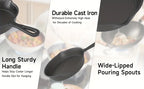3PCS Cast Iron Skillet Set (6/8/10 Inch)  Pre-Seasoned, Heavy-Duty Pans for Oven, Grill & Campfire, Even Heat, Non-Stick Surface