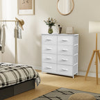 JHK Dresser Children's Wardrobe For Bedroom With 8 Fabric Drawers Storage Cabinet Steel Frame Assembly Closet For Home Furniture