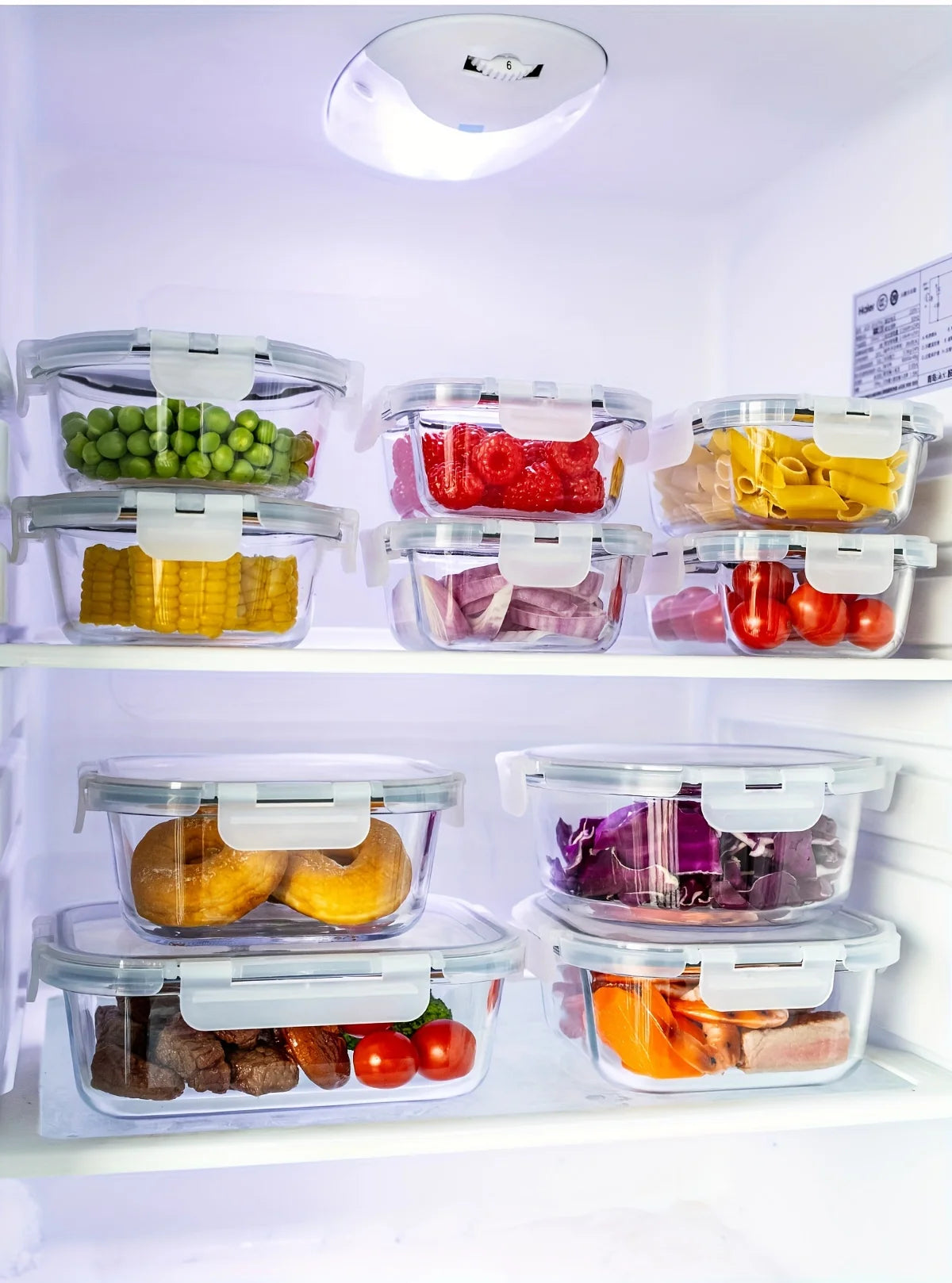 24PCS (12containers+12lids) High Borosilicate Glass Food Storage Containers Set - Leakproof Airtight Lids Perfect for Meal Prep