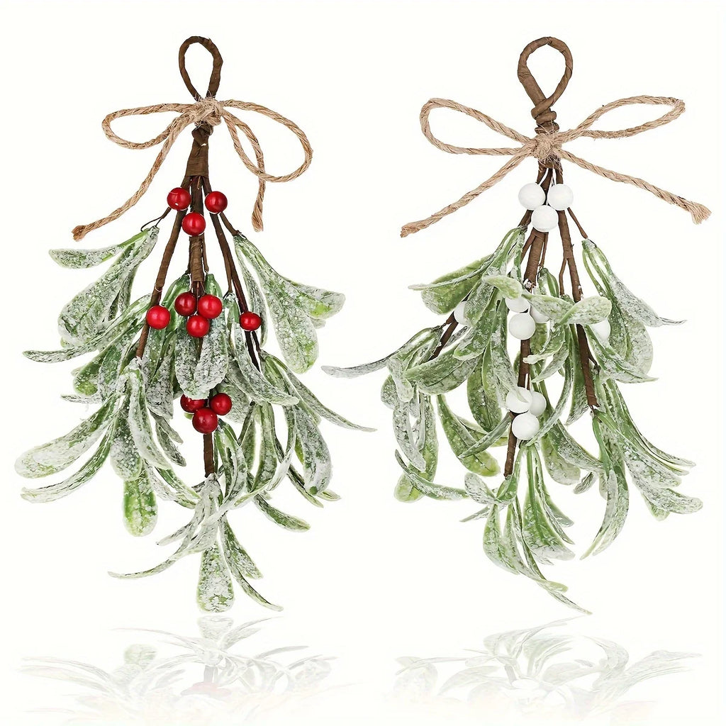 Frost Mistletoe Decorations Versatile Artificial Christmas Ornaments for Trees Fireplaces Holiday Home Wedding Party Decoration